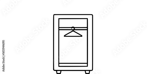Wardrobe closet outline icon vector
