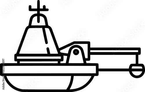 Wave energy converter outline icon vector
