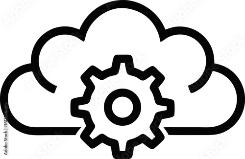 Cloud Computing Settings Symbol Outline