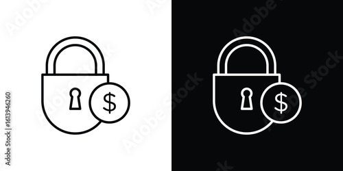 Fixed price icon logo vector designs. icon set in a black and white strokes