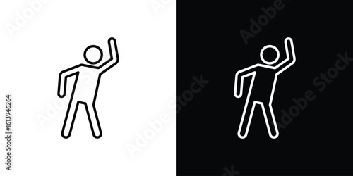 Fitness exercise icon logo vector designs. icon set in a black and white strokes
