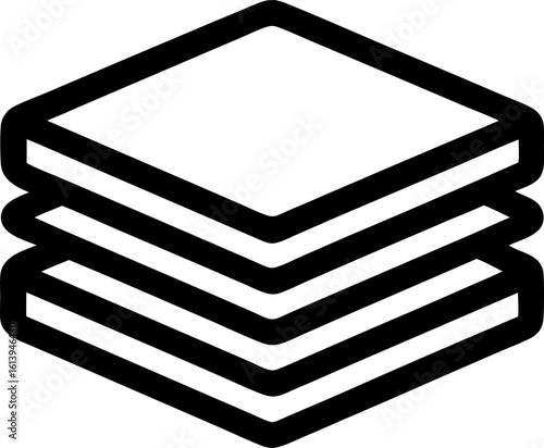 Flashcards Stack Icon Line Art Vector Illustration