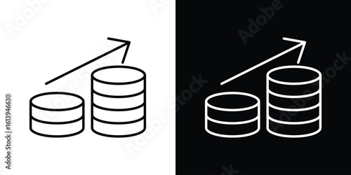 Earning icon logo vector designs. icon set in a black and white strokes