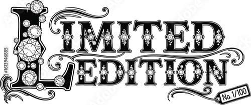 Limited edition vector design element with diamonds for luxury branding and marketing vector