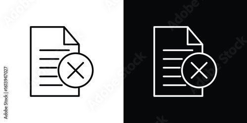 Delete Document icon logo vector designs. icon set in a black and white strokes