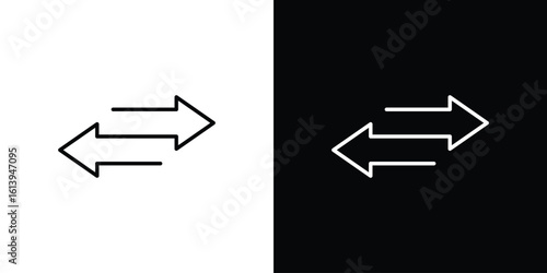 Data transfer icon logo vector designs. icon set in a black and white strokes