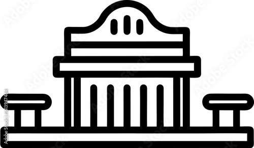 Jury Bench Icon Line Art Vector Illustration Black