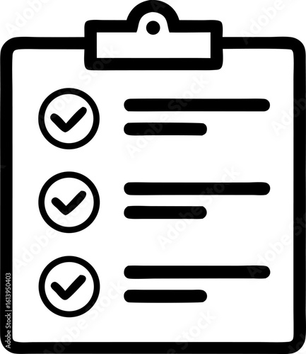 Quiz Checklist Icon Line Art Vector Illustration Black