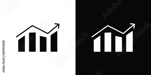 Trend Arrow icon symbol. simple flat symbol on blank background.