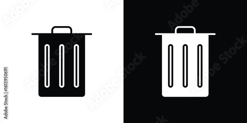 Trash icon symbol. simple flat symbol on blank background.