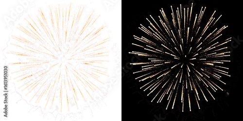 Wall Mural Festive fireworks on a transparent background
