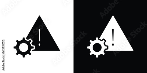 Technical warning icon symbol. simple flat symbol on blank background.