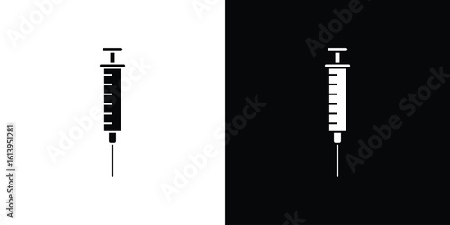 Syringe icon symbol. simple flat symbol on blank background.