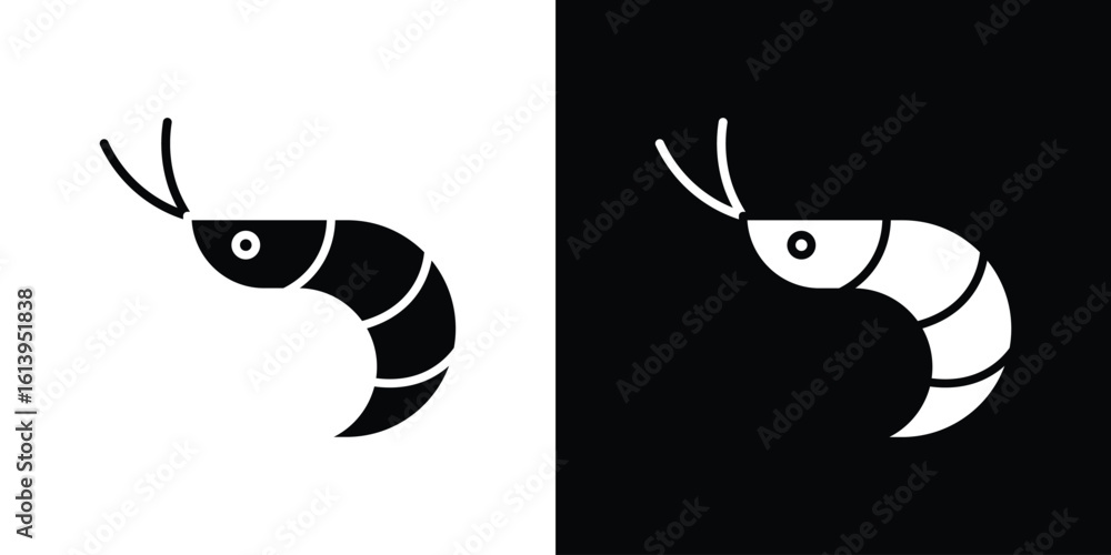 Obraz premium Shrimp icon symbol. simple flat symbol on blank background.