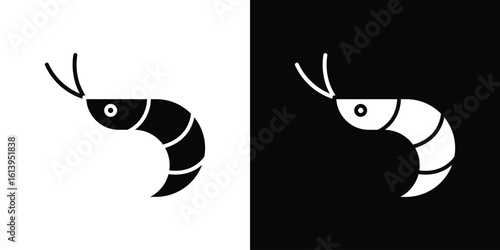 Shrimp icon symbol. simple flat symbol on blank background.