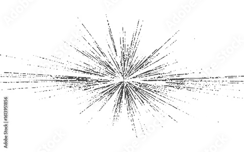  grunge Dynamic charcoal burst explosion, isolated on transparent background. Abstract explosion, radial burst of ink splatter effect.