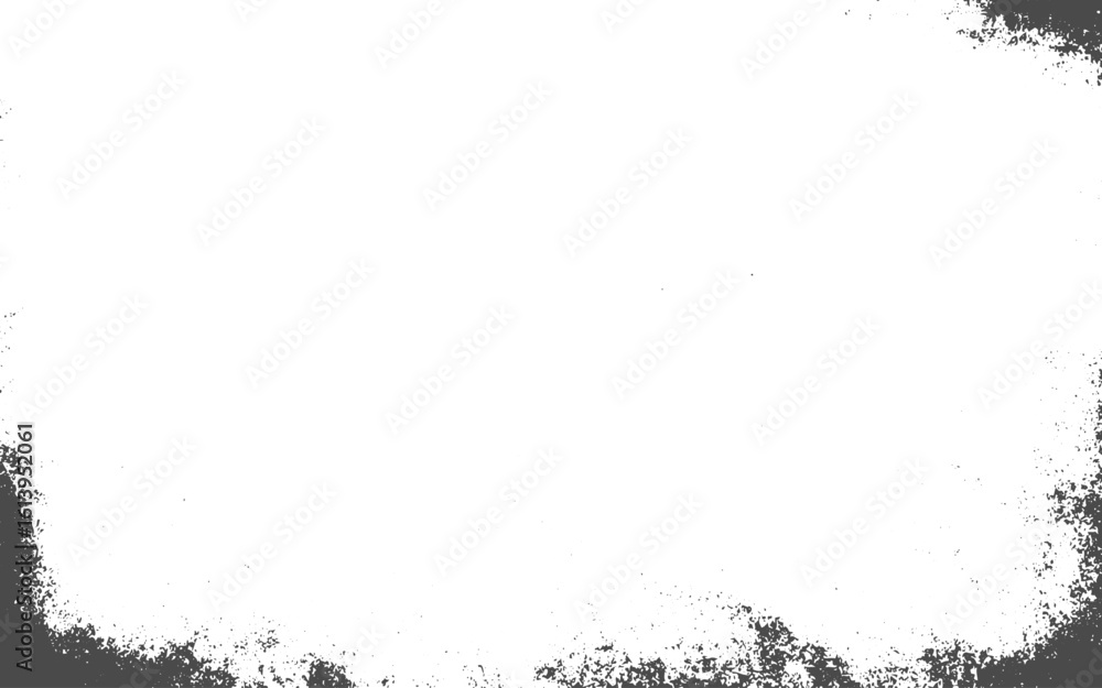 Fototapeta premium Overlay texture. Textured banner with Distress effect. Glitch distorted grungy isolated layers grunge texture, transparent. Abstract dust particle and dust grain texture white background.