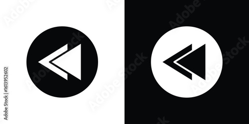 Rewind icon symbol. simple flat symbol on blank background.