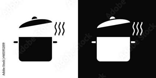 Pot icon symbol. simple flat symbol on blank background.