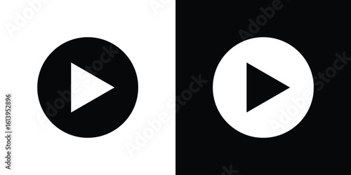 Play icon symbol. simple flat symbol on blank background.