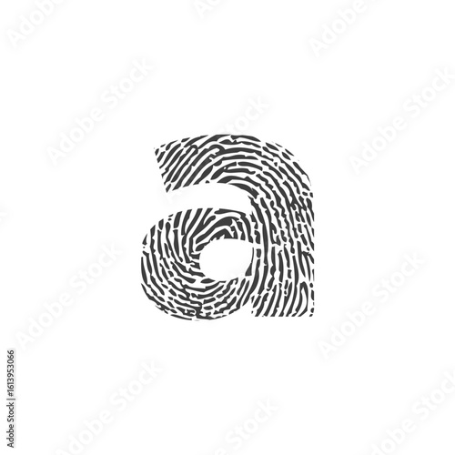 Lowercase Initial Letter a and Fingerprint Texture Logo Icon 001