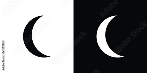 Moon icon symbol. simple flat symbol on blank background.