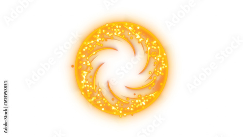 Gold glow Energy Explosion on Black Background