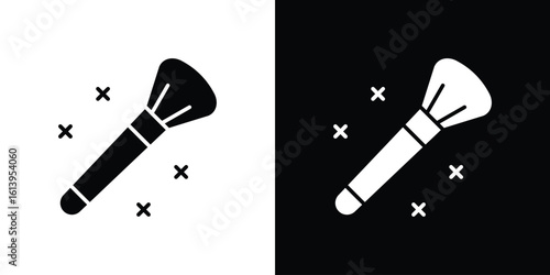 Makeup brush icon symbol. simple flat symbol on blank background.