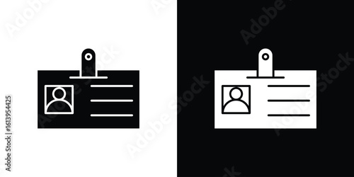 ID badge icon symbol. simple flat symbol on blank background.