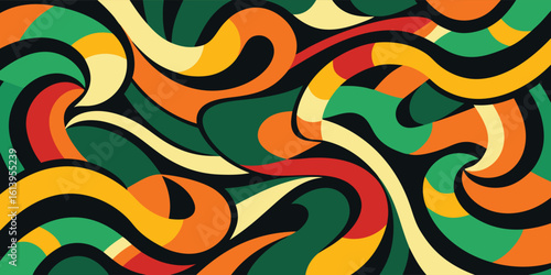 A lively design showcasing an array of colorful shapes, creating a dynamic and engaging visual pattern..eps