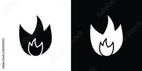 Flame icon symbol. simple flat symbol on blank background.