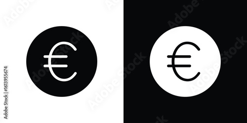 Euro icon symbol. simple flat symbol on blank background.