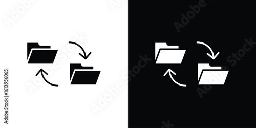 Data transfer icon symbol. simple flat symbol on blank background.
