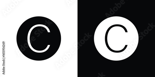 Copyright icon symbol. simple flat symbol on blank background.