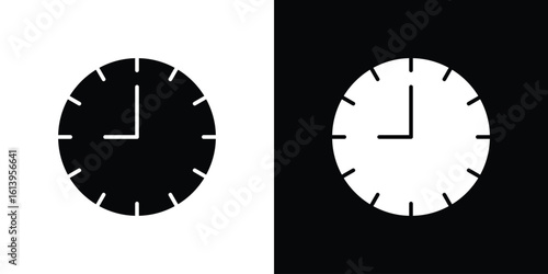 Clock icon symbol. simple flat symbol on blank background.