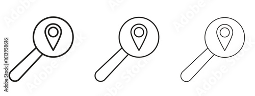 Search Location icon symbol. Linear style sign for mobile concept