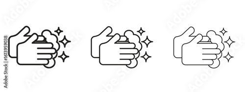 Wash your hands icon symbol. Linear style sign for mobile concept