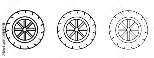 Tire icon symbol. Linear style sign for mobile concept
