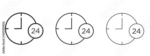Time twenty four icon symbol. Linear style sign for mobile concept