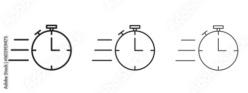 Time fast icon symbol. Linear style sign for mobile concept