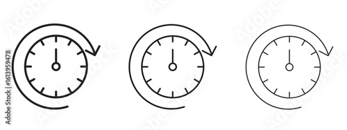 Time forward icon symbol. Linear style sign for mobile concept