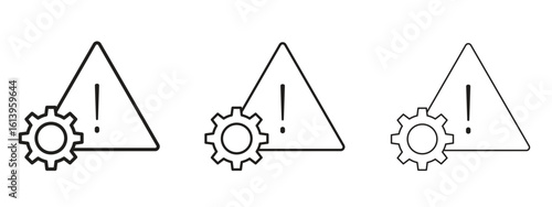 Technical warning icon symbol. Linear style sign for mobile concept