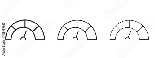 Tachometer icon symbol. Linear style sign for mobile concept