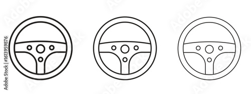 Steering wheel icon symbol. Linear style sign for mobile concept