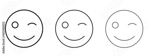 Smile wink icon symbol. Linear style sign for mobile concept
