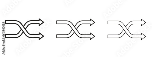Shuffle icon symbol. Linear style sign for mobile concept