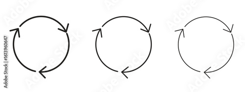 Recycle icon symbol. Linear style sign for mobile concept