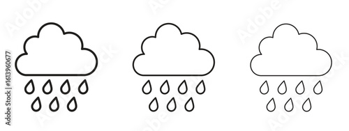 Rain icon symbol. Linear style sign for mobile concept
