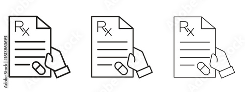 RX icon symbol. Linear style sign for mobile concept