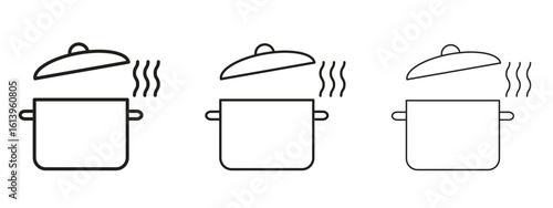 Pot icon symbol. Linear style sign for mobile concept